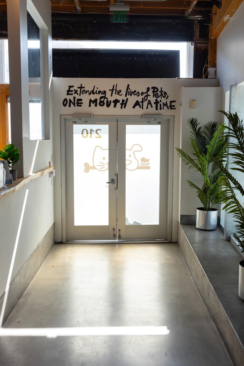 Front door of the clinic reads 